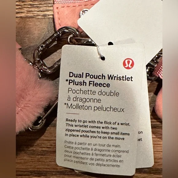 Lululemon NWT Dual Pouch Wristlet in Pink Tide one Pouch is Plush - Picture 2 of 8